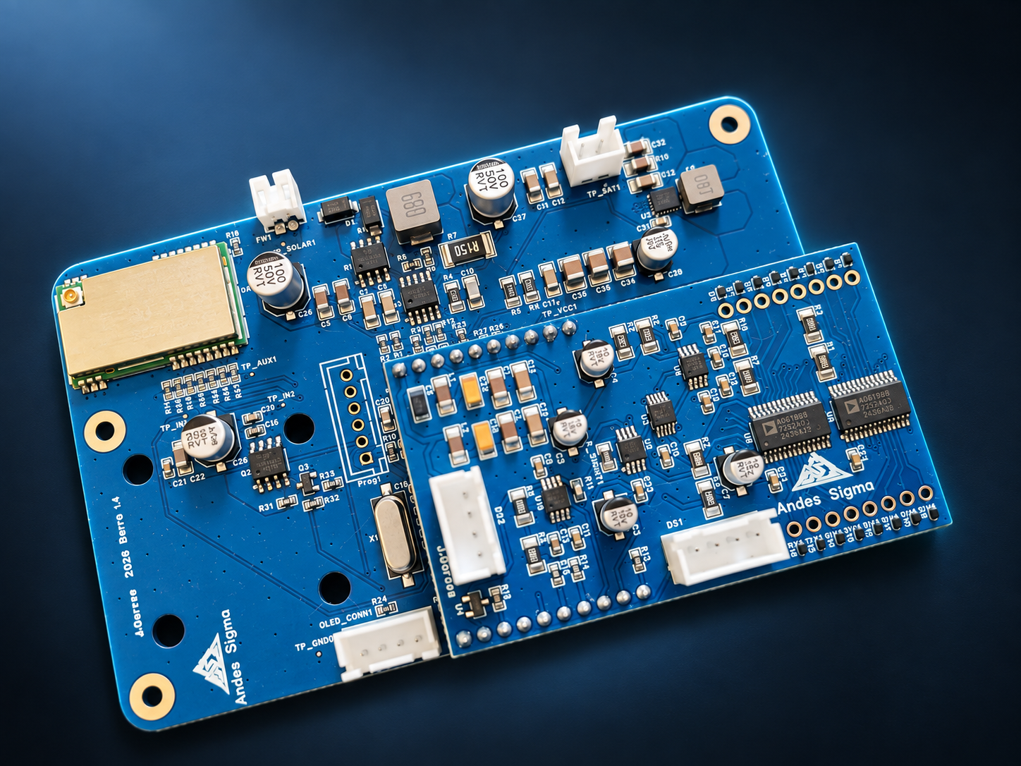 Placa electrónica Andes Sigma para sensores y adquisición de datos
