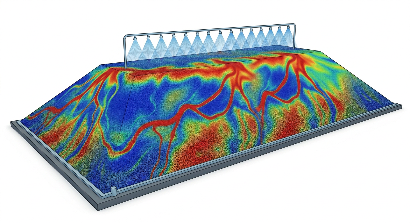 Vista general de operación de lixiviación